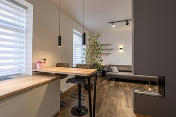 standard interior apartment. living room with sofa