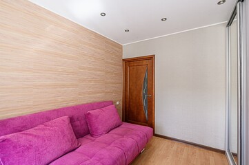 standard interior apartment. living room with sofa