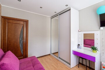 standard interior apartment. living room with sofa