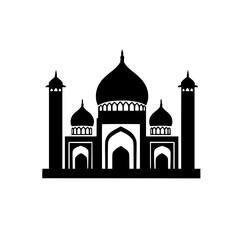 Free flat mosque masjid silhouette vector