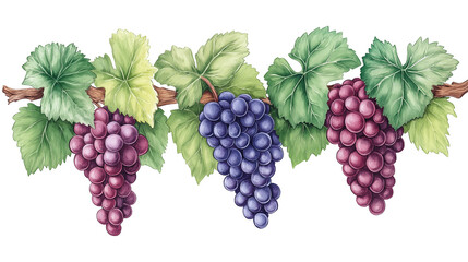 bunch of grapes isolated on white