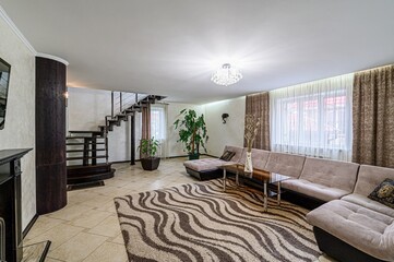 standard interior apartment. living room with sofa
