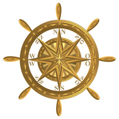 Goldener Globus Kompass   Anker  Windrose  Steuerrad  Segelschiff © Mit *HPS* auf Reisen