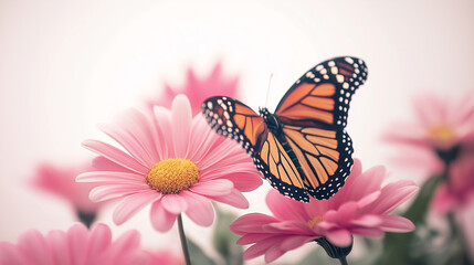 Beautiful flower with butterfly
