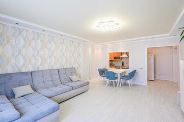 standard interior apartment. living room with sofa