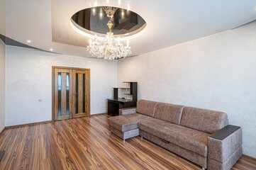 standard interior apartment. living room with sofa