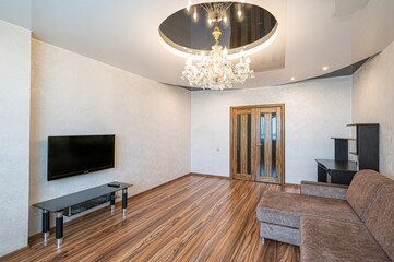 standard interior apartment. living room with sofa