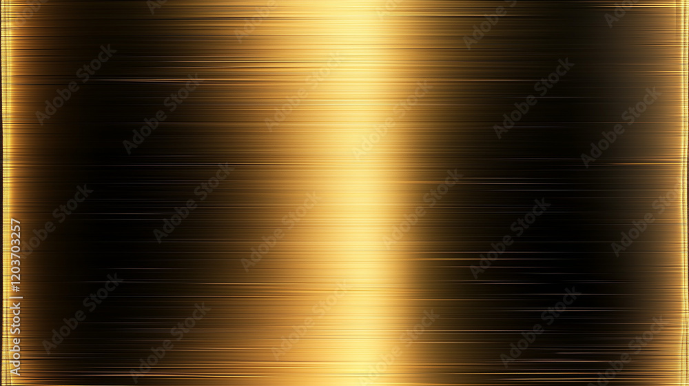 Poster Abstract golden metal texture with light reflections and shadows on a shiny bronze or brass surface. High-resolution vector-style design element showcasing intricate textures and colors, captured with
