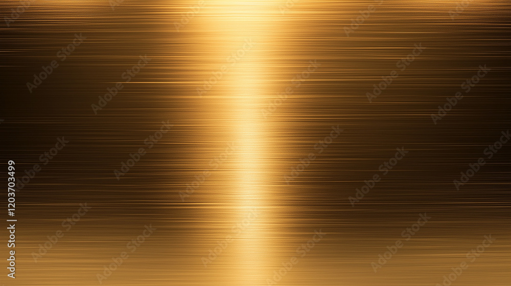 Poster Abstract golden metal texture with light reflections and shadows on a shiny bronze or brass surface. High-resolution vector-style design element showcasing intricate textures and colors, captured with