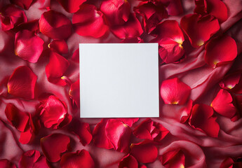 Luxury Rose Petal Frame with Empty White Space for Text