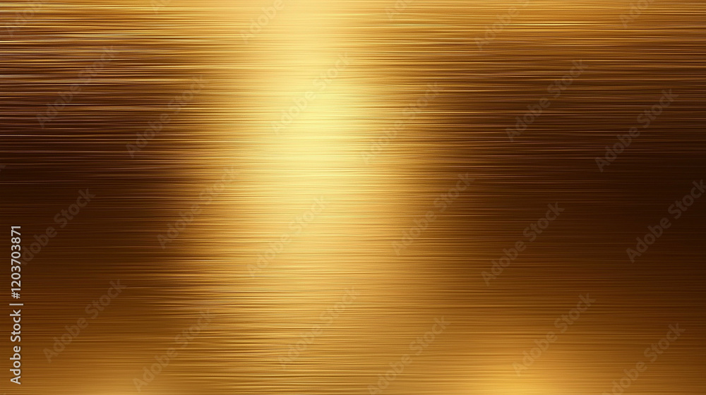 Poster Abstract golden metal texture with light reflections and shadows on a shiny bronze or brass surface. High-resolution vector-style design element showcasing intricate textures and colors, captured with