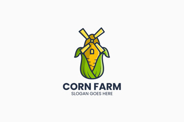 Corn Farm Logo. Vector Illustration