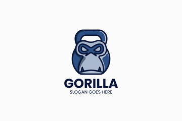 Gorilla Gym Logo. Vector Illustration