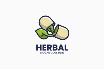 Herbal Medicine Logo. Vector Illustration