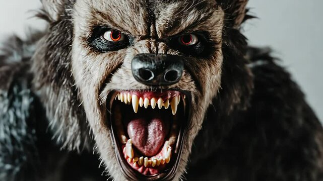 Intense werewolf roar sequence: dynamic transformation in high resolution