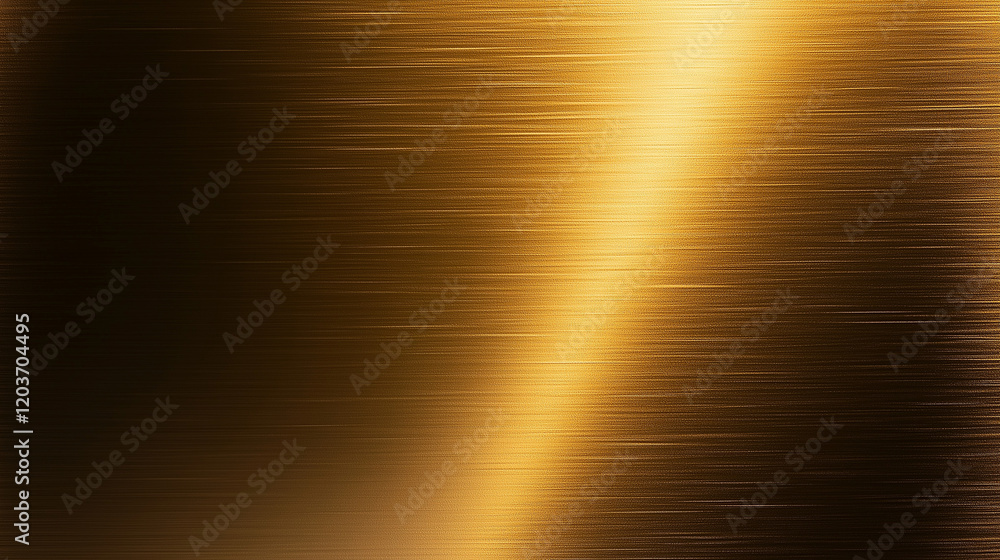 Poster Abstract golden metal texture with light reflections and shadows on a shiny bronze or brass surface. High-resolution vector-style design element showcasing intricate textures and colors, captured with