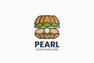 Pearl Burger Logo. Vector Illustration