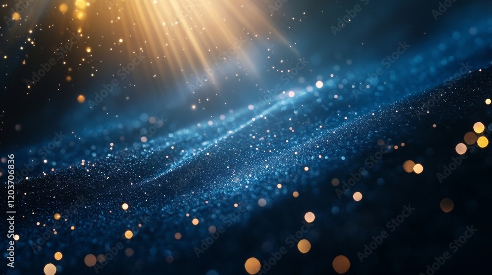 Poster abstract sparkling background with shimmering bright particles and light