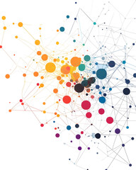 Abstract visualization of interconnected data points in vibrant colors and patterns.