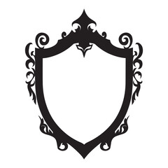 Obraz premium Gothic Mirror Silhouette Design, Gothic Mirror Frame Vector illustration