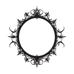 Dark Gothic Mirror Frame Vector for Classic Illustrations