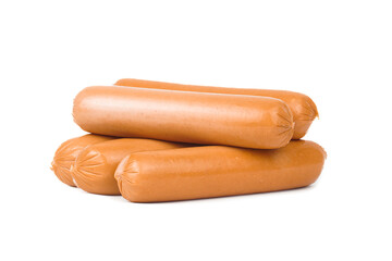 raw sausages isolated on a white background