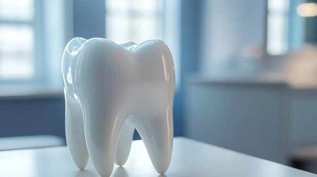 A single tooth model in a dental office.