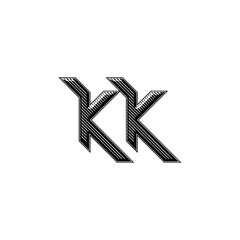 KK monogram logo design letter text name symbol monochrome logotype alphabet character simple logo