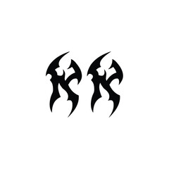 KK monogram logo design letter text name symbol monochrome logotype alphabet character simple logo