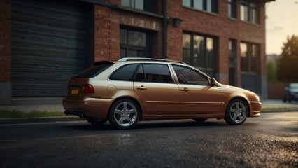 Naklejka premium car in the street