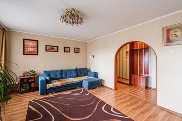 standard interior apartment. living room with sofa