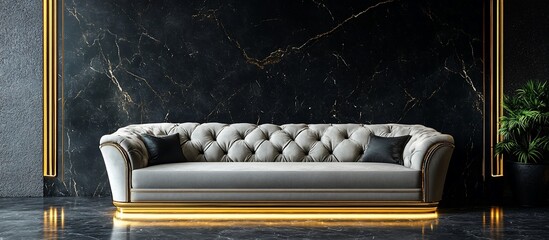 Luxury Gold and Gray Sofa in Modern Interior Design