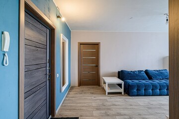standard interior apartment. living room with sofa