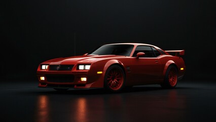 red sports car on black