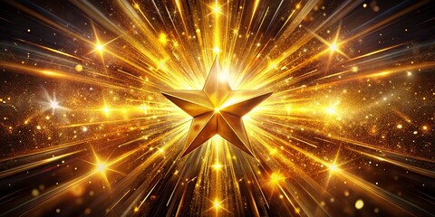 Fototapeta premium Golden Starburst: Celestial Abstract Photography