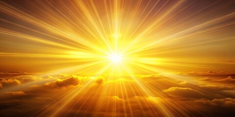 Obraz premium Golden Sun Rays Background: Warm Yellow & Gold Gradient Sunrise Illustration