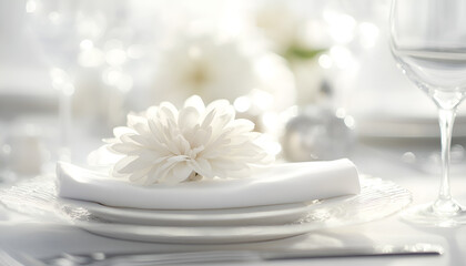 Empty glasses set in restaurant