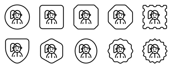 Editable sporty girl with ponytail hairstyle avatar vector icon. User, profile, identity, persona. Part of a big icon set family. Perfect for web and app interfaces, presentations, infographics, etc
