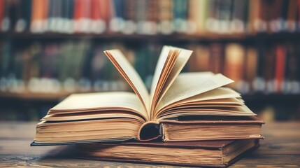 The Allure of Library: Open Textbook on Reading Desk Igniting Knowledge Quest