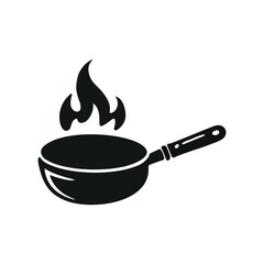Pan with a fire where cooking