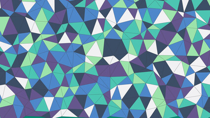 Obraz premium Blye and Green - Geometric Triangular Background Pattern