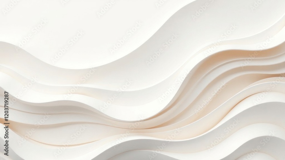 Poster abstract white wavy background creating dynamic movement and soft shadows