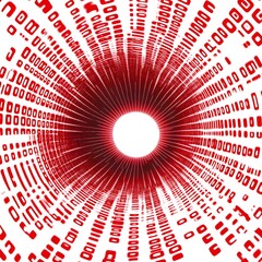 Matrix holes with binary code on circular style background, technological atmosphere