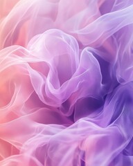 Obraz premium Ethereal Fabric Texture Soft, Flowing Pink and Purple Silk Waves with Sheer Elegance.