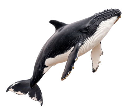 A majestic humpback whale swimming gracefully.