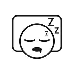 Sleeping line icon on white background.