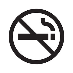 No Smoking Sign, Prohibition Symbol, icon, logo, silhouette.