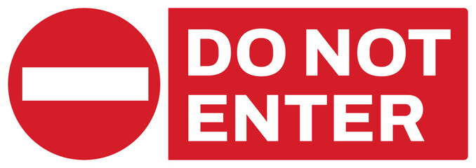 ISO prohibition safety signs uppercase text_do not enter_landscape size 1/2 a4,a3,a2,a1	 
