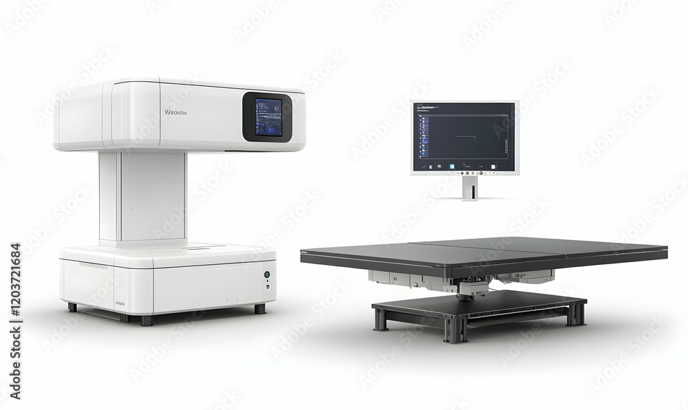Poster lab scanner analyzes sample, data displayed