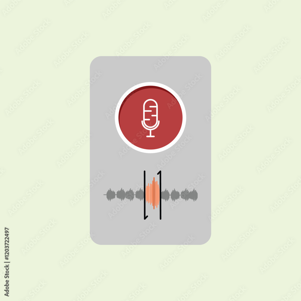 Poster microphone icon in flat style. design elements illustration of sound editing application can also be